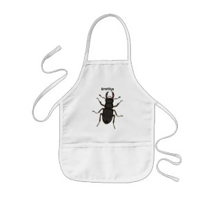 Stag beetle insect illustration kids apron