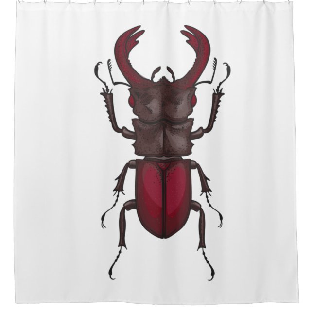Stag beetle shower curtain (Front)