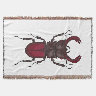 Stag beetle throw blanket