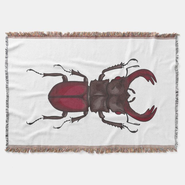 Stag beetle throw blanket (Front)