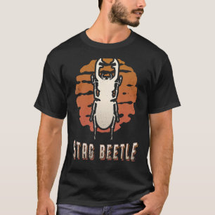 Stag Beetle Vintage Retro Classic Animal Sunset T-Shirt