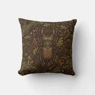 Stag Beetle Woodland Pillow Cover