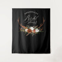 Stag black terracotta floral rustic bridal shower