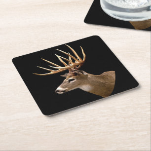 Stag Buck Deer Square Paper Coaster