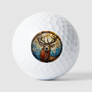 Stag Colourful Mosaic Illustration Golf Balls