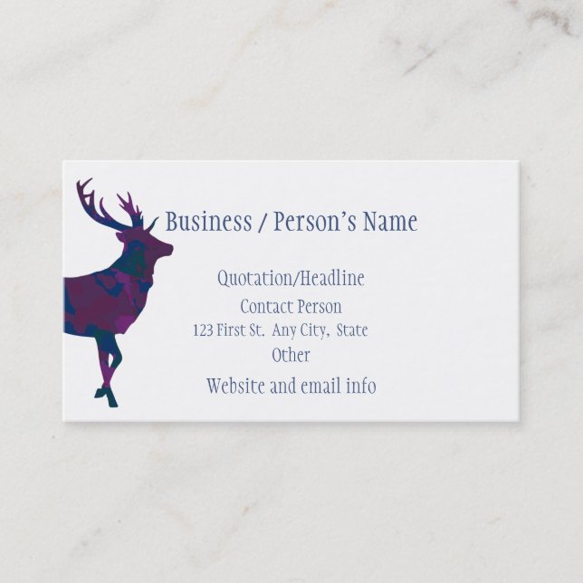 Stag Deer Animal Business Wildlife Animal Business Card (Front)