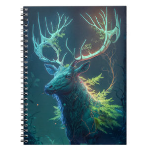 Stag Deer Animal Portrait Painting Wildlife Forest Notebook