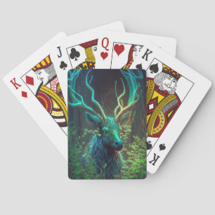 Stag Deer Animal Portrait Painting Wildlife Forest Playing Cards