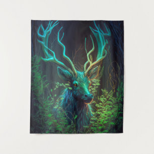 Stag Deer Animal Portrait Painting Wildlife Forest Tapestry