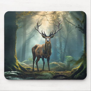 Stag Deer Animal Wildlife Wilderness Colourful Art Mouse Pad