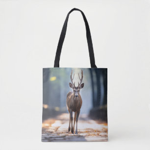 Stag Deer Wildlife Animal On Street Tote Bag