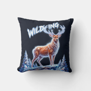 Stag Deer Winter Wonderland Christmas Cushion