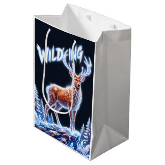 Stag Deer Winter Wonderland Christmas Medium Gift Bag