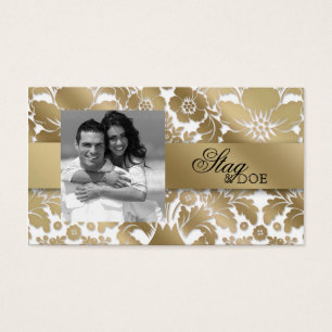 Stag & Doe Ticket Damask Floral Gold White