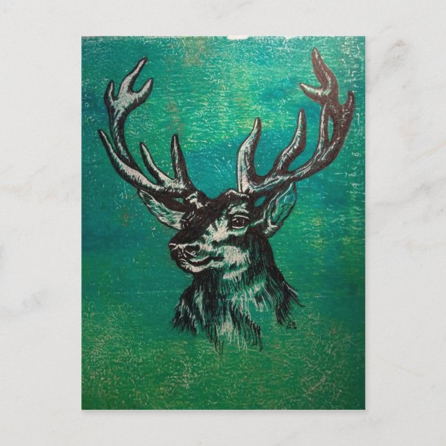 Stag head postcard (Front)
