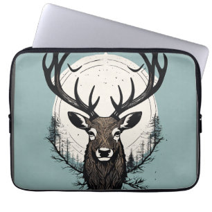 Stag Head Wilderness – Minimalist T-Shirt Vector D Laptop Sleeve