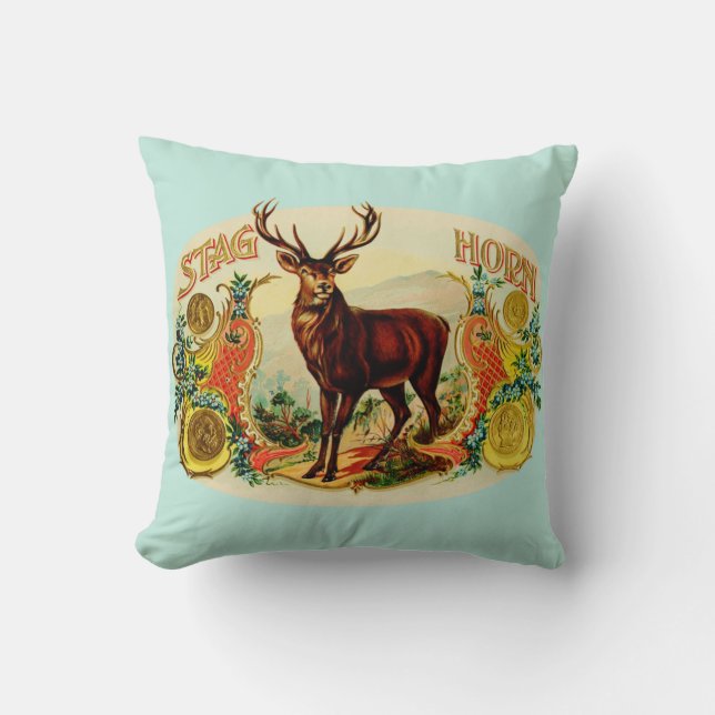 Stag Horn Throw Pillow (Front)