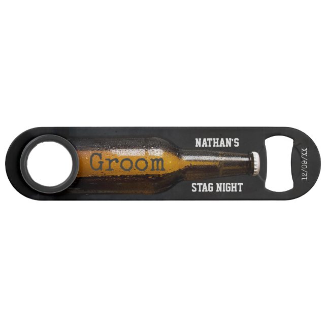 Stag Night Groom Keepsake Beer Bottle (Front (Horizontal))