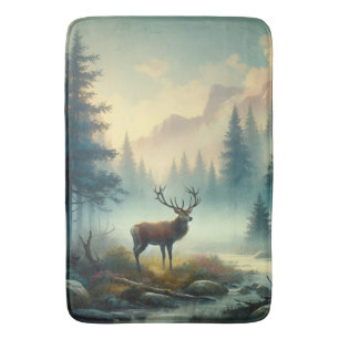 Stag Oil Painting Bath Mat