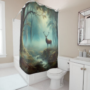 Stag Oil Painting Shower Curtain