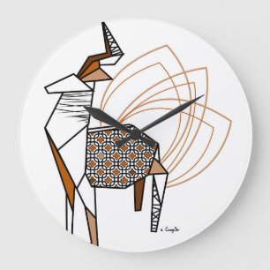 Stag origami large clock