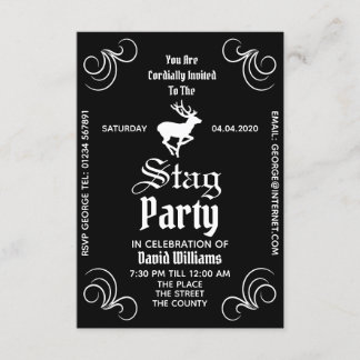 Stag Party Celebration Invitation