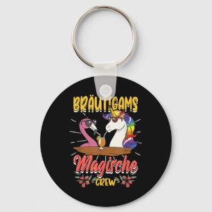 Stag Party Groom Bride Bachelor Unicorn Key Ring