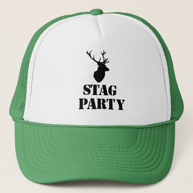 "Stag Party" hats. Stag head design Trucker Hat (Front)