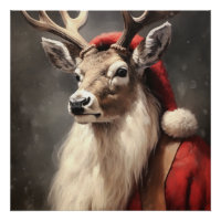 STAG Quirky Vintage Portrait Christmas Animal