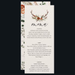 Stag rust terracotta floral rustic elegant modern menu<br><div class="desc">Rustic floral and stag antlers wedding decor menu. With beautiful rust,  terracotta,  blush pink and sage green pampas grass eucalyptus watercolor details. This modern wedding invite is sure to set the style for your big day.</div>