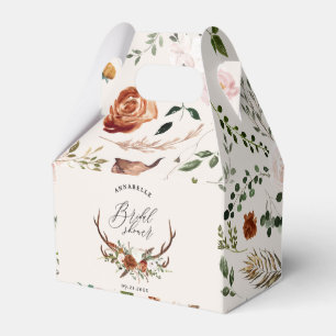 Stag terracotta rust floral elegant bridal shower  favour box