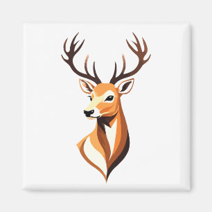 Stag Vector Art Animal Modern Urban City Graphic Magnet