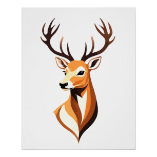 Stag Vector Art Animal Modern Urban City Graphic Poster