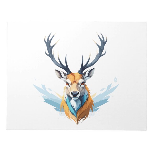 Stag Vector Art with Vibrant Colours Notepad (Front)
