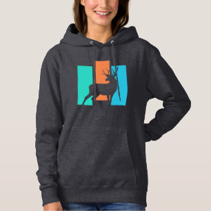 Stag Wild Animal Outdoors Nature Silhouette Hoodie