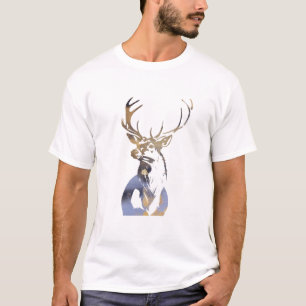 Stag Wildlife Nature Illustration Silhouette Style T-Shirt