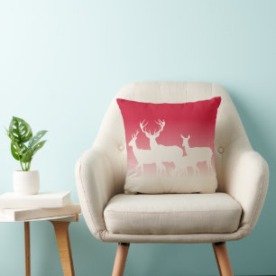 Stag with Family Cushion