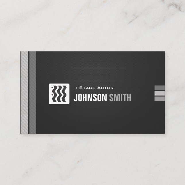 Stage Actor - Urban Black White Business Card (Front)