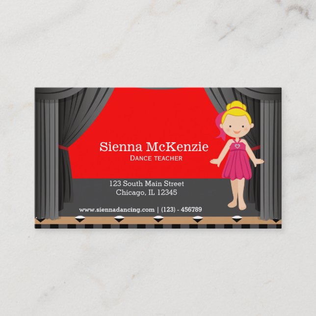 Stage dancer business card (Front)