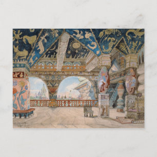 Stage design for Nikolai Rimsky-Korsakov's opera Postcard