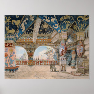 Stage design for Nikolai Rimsky-Korsakov's opera Poster
