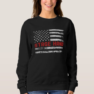Stage Hand USA Flag Profession Retro Job Title Sweatshirt