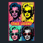 Stage Legend Pop Art Print – Bold Music Icons<br><div class="desc">Celebrate the spotlight with “Stage Legend” — a bold, electrifying pop art print that captures the magnetic energy of fictional music icons at their peak. Inspired by the timeless grid style of Andy Warhol, this four-quadrant artwork features stylised pop stars brought to life in dramatic duotone colour combinations, oversized sunglasses,...</div>