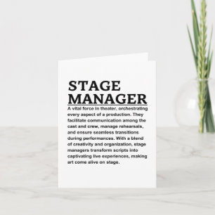 Stage manager card