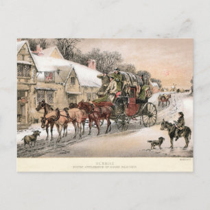 Stagecoach at Sunrise outside the Inn Postcard
