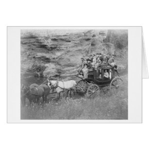 Stagecoach Carrying Men, Women & Children