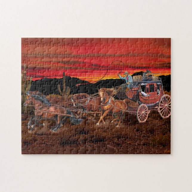 STAGECOACH COWBOYS JIGSAW PUZZLE (Horizontal)