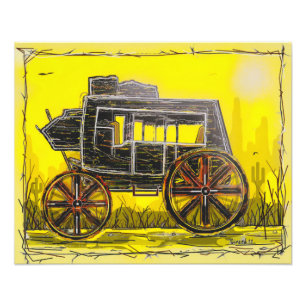 Stagecoach in the Desert Photo Print