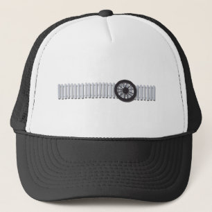 StagecoachWheelWhitePicketFence112611 Trucker Hat
