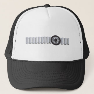 StagecoachWheelWhitePicketFence112611 Trucker Hat